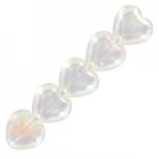 Czech Hearts beads 6mm Crystal ab 00030/28701